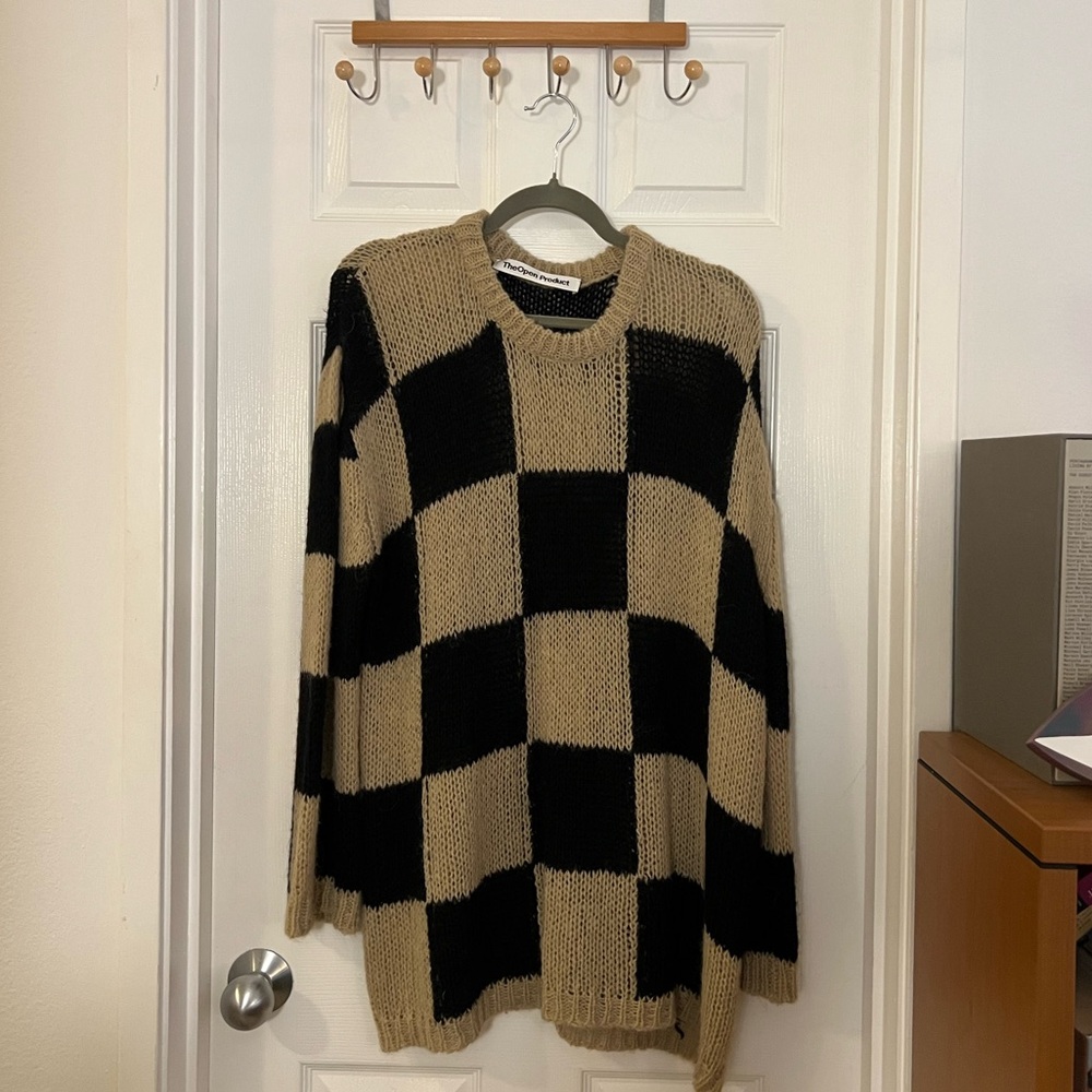 Open YY [Open Product] checkered sweater